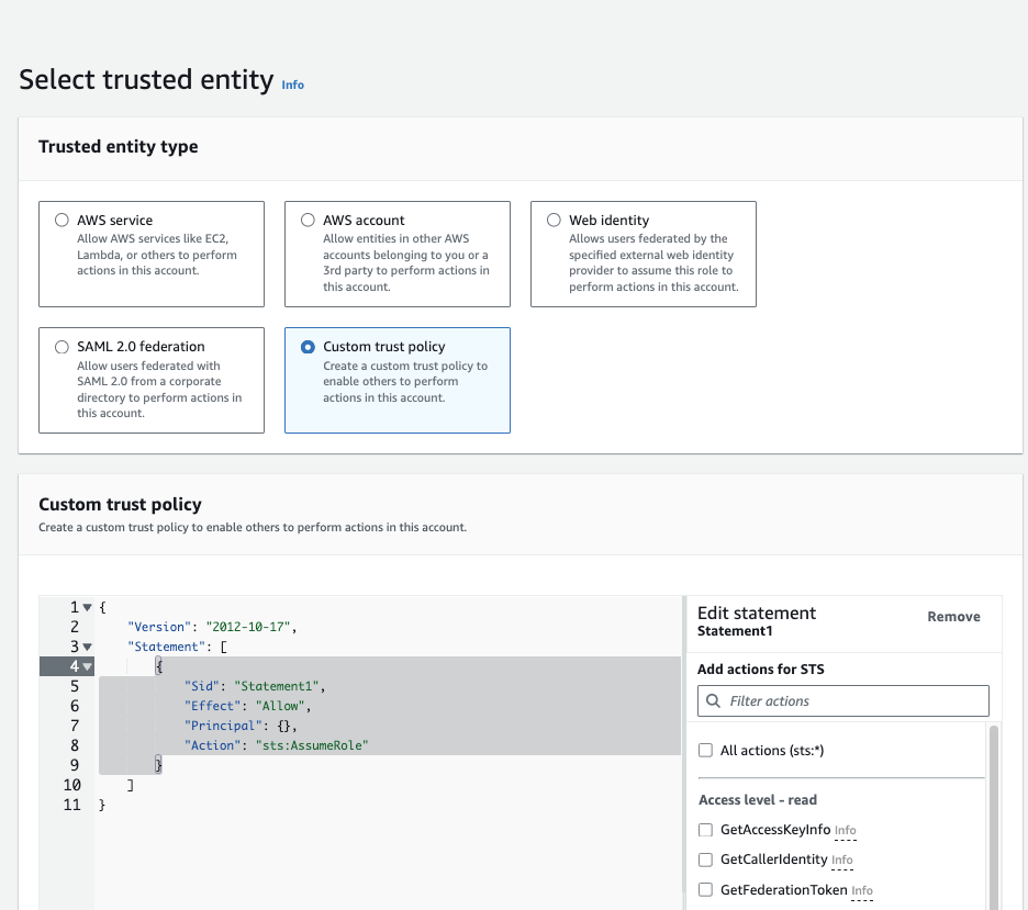 AWS IAM > Roles > Select trusted entity